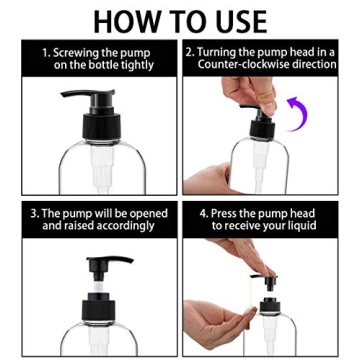 Durable 16oz Refillable Pump Bottles - 4 Pack for Home