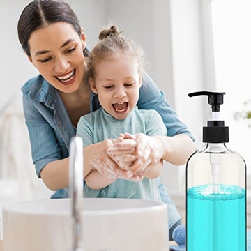 Durable 16oz Refillable Pump Bottles - 4 Pack for Home