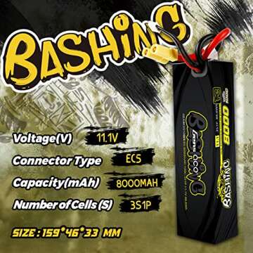 Gens ace 3S Lipo Battery 11.1V 8000mAh 100C Lipo Battery with EC5 Plug for RC Car RC Truck