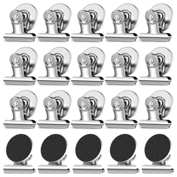 WUDIME 20 Pack Fridge Magnet Refrigerator Magnets, Strong Magnetic Clips, Clip Magnets for Photo Dis...