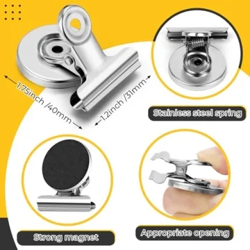 WUDIME Heavy Duty Magnetic Clips for Home Office Classroom
