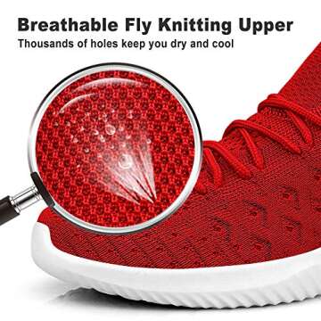 Feethit Mens Slip On Walking Shoes Lightweight Breathable Non Slip Running Shoes Comfortable Fashion Sneakers for Men Red Size 11