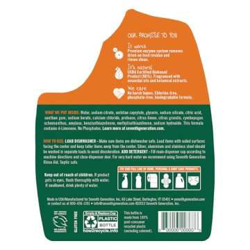 Seventh Generation Lemon Auto Dishwasher Gel, 70 OZ