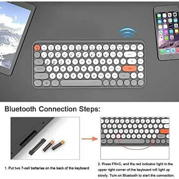 FELICON Mini Bluetooth Keyboard Portable 84 Keys Typewriter