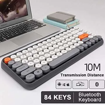 FELICON Mini Bluetooth Keyboard Portable 84 Keys Typewriter