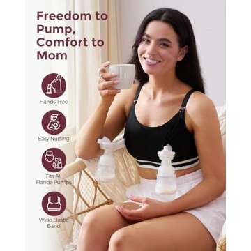 Momcozy Pumping Bra Hands Free, Upgraded Breast Pump Bra with Widened Band, Pumping Nursing Bra in O...