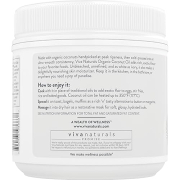 Viva Naturals Organic Coconut Oil Unrefined 54 oz
