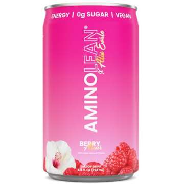 AminoLean Energy Drink MINIS - Sugar Free Anytime Energy with Natural Caffeine, No Jitters, Tingles,...