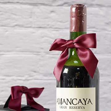 AIMUDI Burgundy Twist Tie Bows 2.5" Pre Tied Maroon Bows Premade Satin Gift Bows for Crafts Wine Bows for Treat Bags Gift Wrapping Wedding Baby Shower Party Favors Christmas Tree Decor - 50 Counts