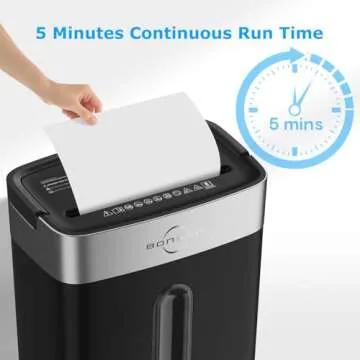 BONSEN Shredder for Home Office, 8-Sheet Crosscut Credit Card Shredder, Small Paper Shredder for Hom...