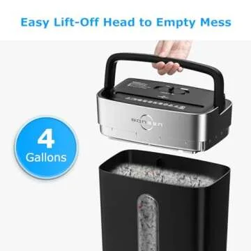 BONSEN Shredder for Home Office, 8-Sheet Crosscut Credit Card Shredder, Small Paper Shredder for Home Use with 4 Gallons Wastebasket, High Security Level P-4, ETL Certification (S3101)
