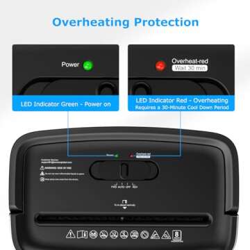 BONSEN Shredder for Home Office, 8-Sheet Crosscut Credit Card Shredder, Small Paper Shredder for Home Use with 4 Gallons Wastebasket, High Security Level P-4, ETL Certification (S3101)