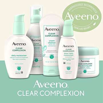 Aveeno Clear Complexion Foaming Oil-Free Facial Cleanser with Soy Extract & 0.5% Salicylic Acid, Acn...