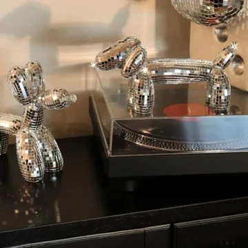 Unique Disco Weiner Dog Statue for Home Decor