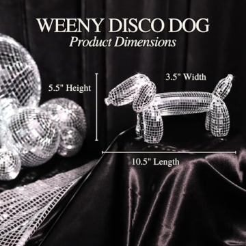 Unique Disco Weiner Dog Statue for Home Decor