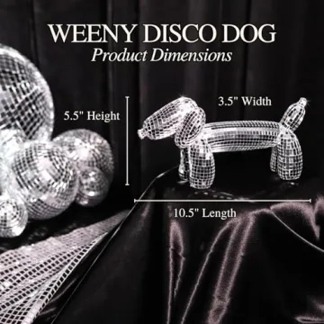 Unique Disco Weiner Dog Statue for Home Decor