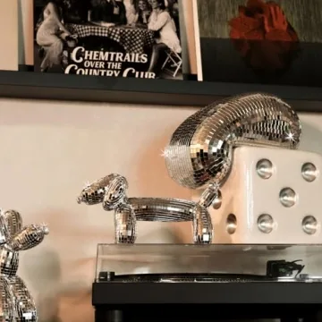 Unique Disco Weiner Dog Statue for Home Decor