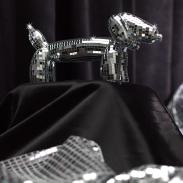 Unique Disco Weiner Dog Statue for Home Decor