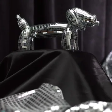 Unique Disco Weiner Dog Statue for Home Decor