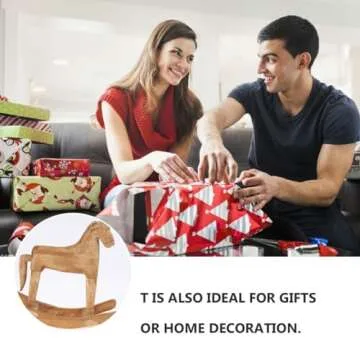 VOSAREA 18x6x18cm Wooden Rocking Horse Table Decoration Craft Home Art Furnishing