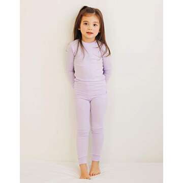 VAENAIT BABY Kids Long Sleeve Modal Sleepwear Pajamas 2pcs Set Modal Lavender M
