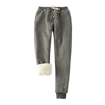 Women's Fleece Sherpa Lined Sweatpants - Warm Thermal Joggers