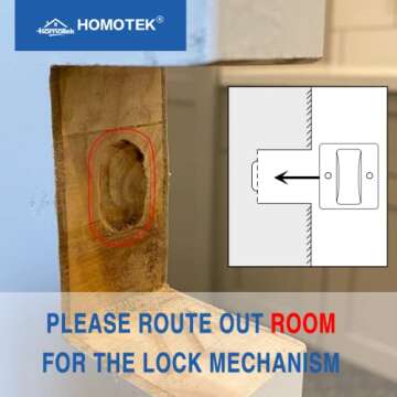 HOMOTEK Privacy Sliding Door Lock with Pull - Replace Old Or Damaged Pocket Locks Hardware Quickly a...