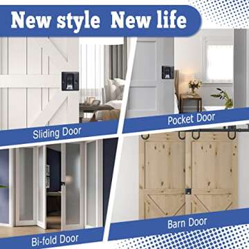 HOMOTEK Privacy Sliding Door Lock with Pull - Replace Old Or Damaged Pocket Locks Hardware Quickly and Easily, 2-3/4”x2-1/2”, for 1-3/8” Thickness Door, Black