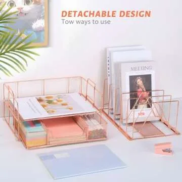 Stylish Housmile Rose Gold Desk Organizer for Office