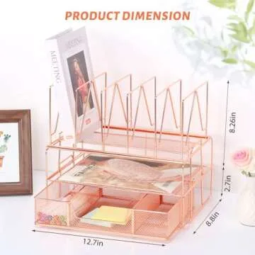 Stylish Housmile Rose Gold Desk Organizer for Office