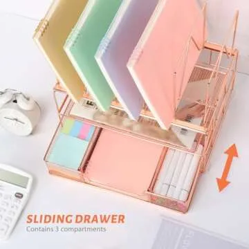 Stylish Housmile Rose Gold Desk Organizer for Office