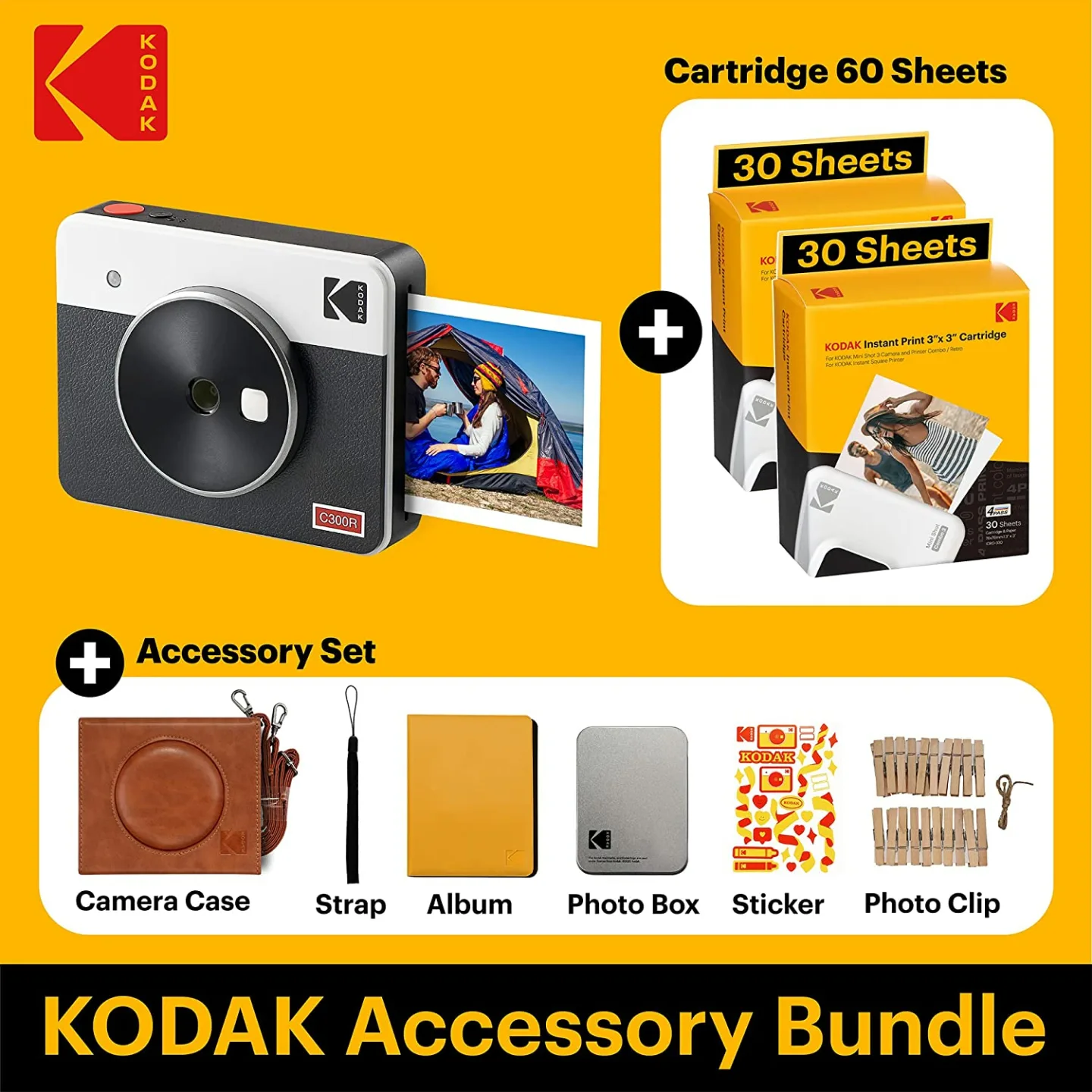 Kodak Mini Shot 3 Retro Bundle – Instant Printing Camera