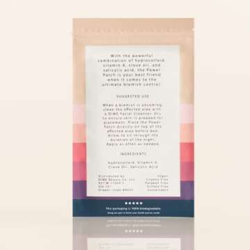 DIME Beauty Power Patch, 96 Count - Hydrocolloid Pimple Patches, Zit Spot and Blemish Aid with Salicylic Acid, Vitamin A, and Clove Oil