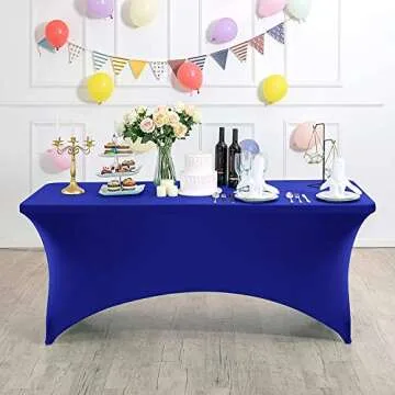 MDS Stretch Tablecloth for Weddings and Events - Royal Blue
