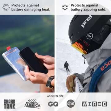 PHOOZY Thermal Phone Case for Cold Weather | Insulated Phone Pouch Extends Battery Life 3X | Snow-Proof & Water-Resistant | Snowboard & Skiing Accessories | Seen on SHARK TANK (Apollo Silver - Medium)