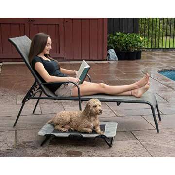 Lifestyle Pet Cot Elevated Bed, No Assembly Required, Premium Tear Resistant Cooling Mesh, Indoor & ...