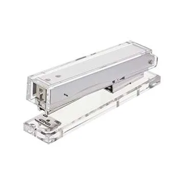 Kantek Clear Acrylic Desk Stapler, Large Capacity Holds a Full Strip of Standard Staples, 1.4" x 6" x 2.3", Non-Skid Feet, Office Organizer, Desk Accessory