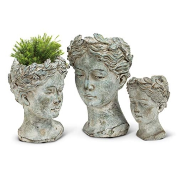 Grecian Goddess Head Planter for Small Plants and Succulents