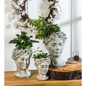 Grecian Goddess Head Planter for Small Plants and Succulents