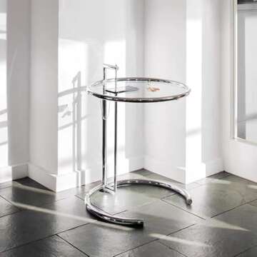 Eileen Side Table - Adjustable Glass End Table for All Spaces