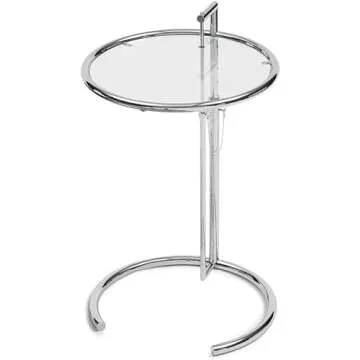Eileen Side Table - Adjustable Glass End Table for All Spaces