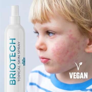 BRIOTECH Topical Skin Spray, Hypochlorous Acid Spray for Body & Face, Eyelid Cleanser, HOCl Facial Mist, Support Against Irritation, Calm Redness, Soothe Foot & Scalp, 8 fl oz ea, 2 ct
