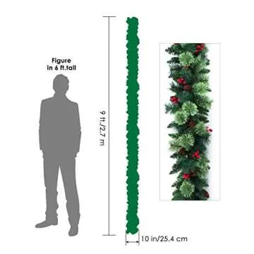 9 Ft Artificial Christmas Garland with Pine Cones