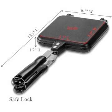 Cididu Hot Sandwich Maker, Sandwich Toaster Gas Stove, Double-sided Non-stick Frying Pan for Bread C...