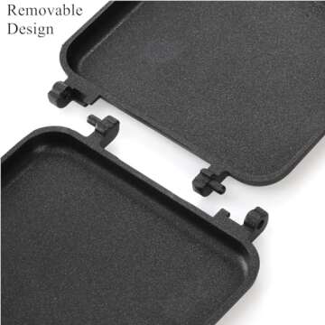 Cididu Hot Sandwich Maker, Sandwich Toaster Gas Stove, Double-sided Non-stick Frying Pan for Bread Cheese Pancake Breakfast, Stovetop Sandwich Grill Press Flip Pan for Camping Home