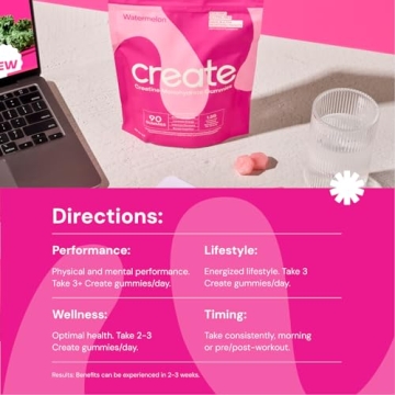 Create Creatine Gummies - Vegan, Non-GMO, Watermelon Flavor