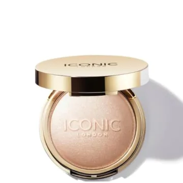 ICONIC LONDON Lit and Luminous Baked Highlighter | Powder Highlighter for a Radiant Glow, Cruelty-Fr...