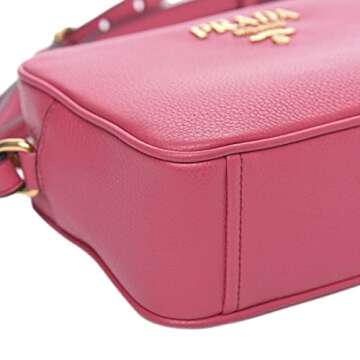 Prada Vitello Phenix Leather Peonia Pink Shoulder Camera Bag 1BH103
