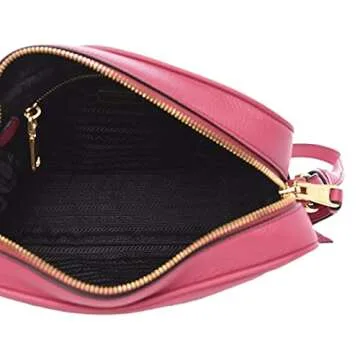 Stylish Prada Pink Leather Shoulder Camera Bag 1BH103