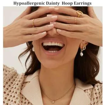 HAIAISO 10 Pairs Small Gold Huggie Hoop Earrings for Women Lightweight Double Piercing Chain Earrings 14K Gold Plated Dainty Ball Stud Earrings Hypoallergenic Gold Earring Set